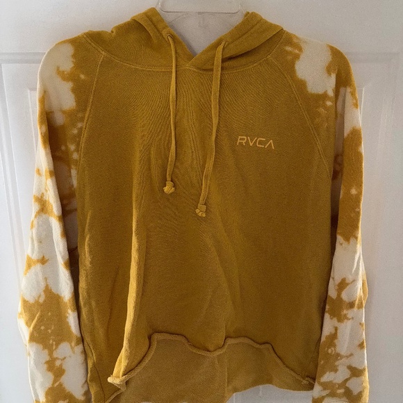 RVCA tie dye yellow cropped hoodie - Large - Picture 1 of 3